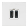 MECANISME PRISE DOUBLE USB TYPE C 2 MODULES BLANC MOSAIC