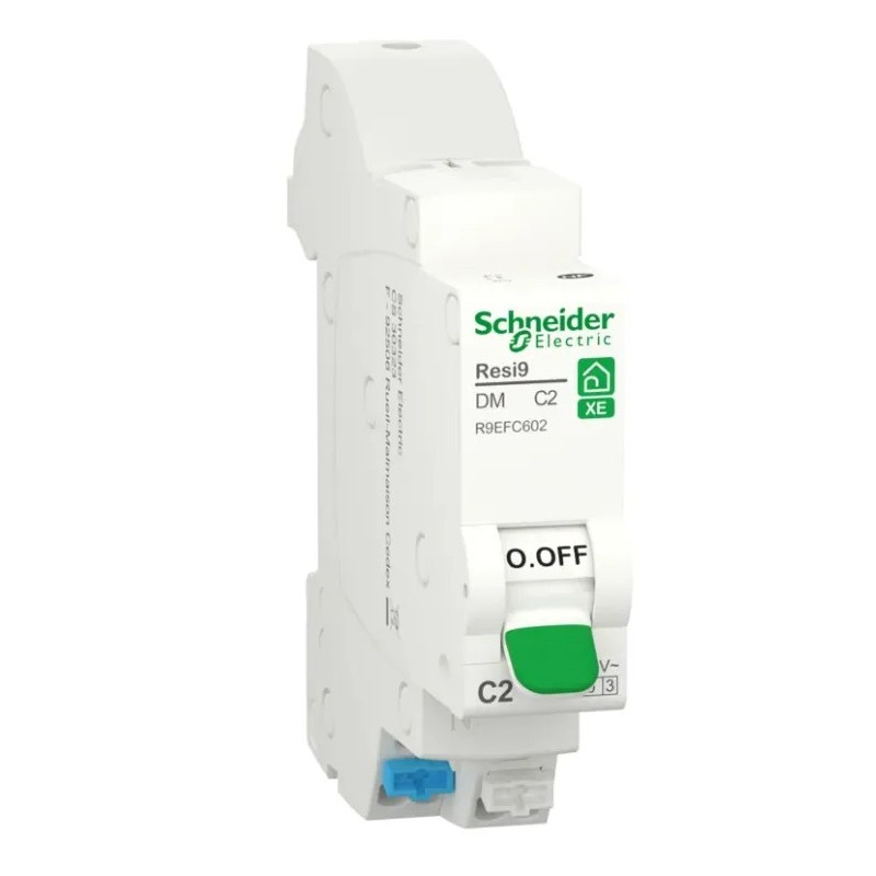 Resi9 - 2A - disjoncteur modulaire - 1P+N - courbe C - EMBROCHABLE