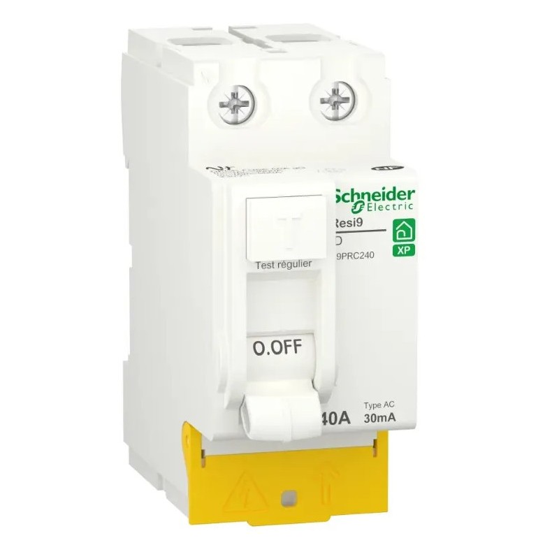 Resi9 - 40A - 30mA - inter différentiel - 2P - Type A - peignable - alim bas