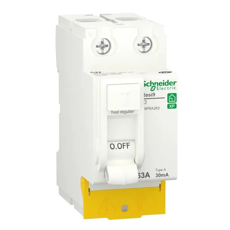 Resi9 - 63A - 30mA - inter différentiel - 2P - Type A - peignable - alim bas