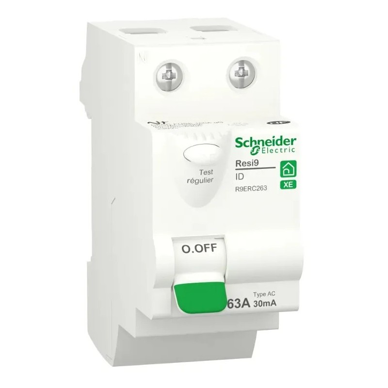 Resi9 - 63A - 30mA - inter différentiel - 2P - Type AC - embrochable