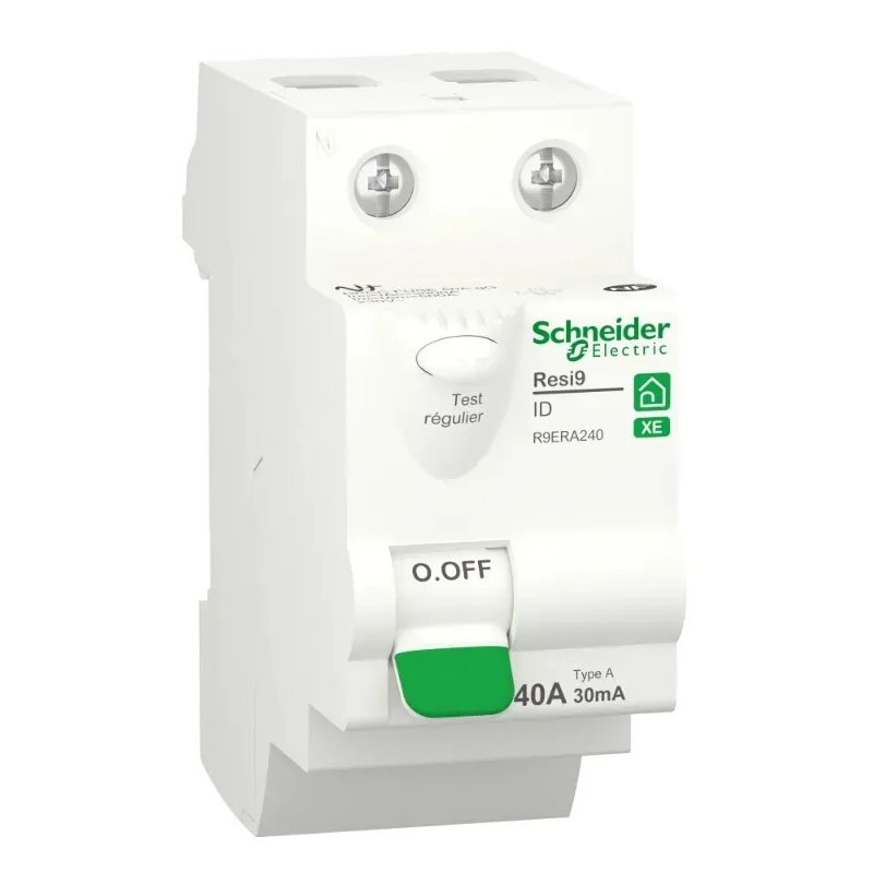 Resi9 - 40A - 30mA - inter différentiel - 2P - Type A - Embrochable