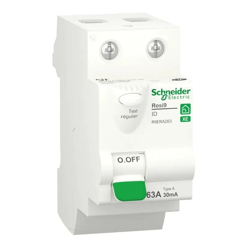 Resi9 - 63A - 30mA - inter différentiel - 2P - Type A - Embrochable