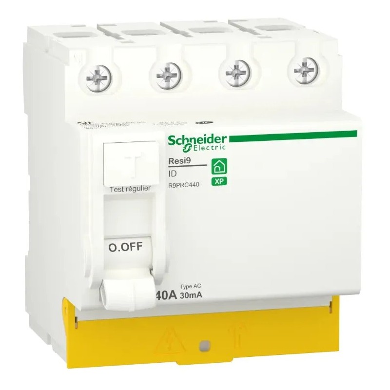 Resi9 - interrupteur différentiel - 4P - 40A - 30mA - Type A - peignable
