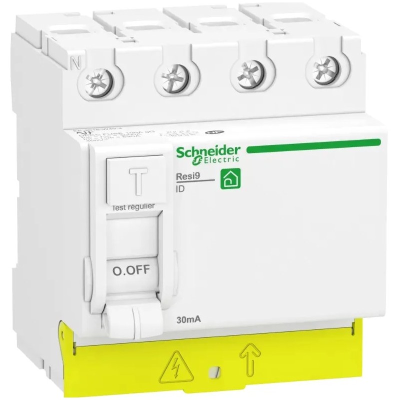 Resi9 - interrupteur différentiel - 4P - 63A - 30mA - Type A - peignable