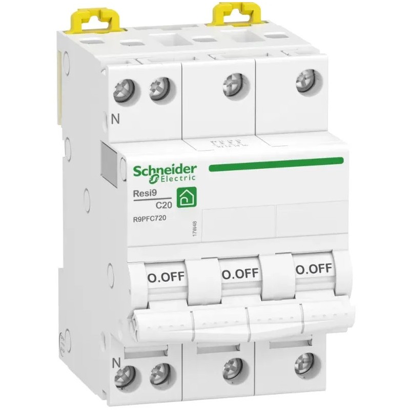 Resi9 - disjoncteur modulaire - 3P+N - 20A - courbe C - peignable