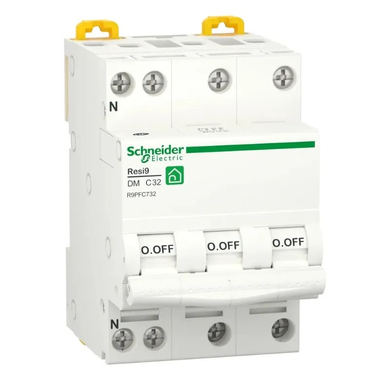 Resi9 - disjoncteur modulaire - 3P+N - 32A - courbe C - peignable