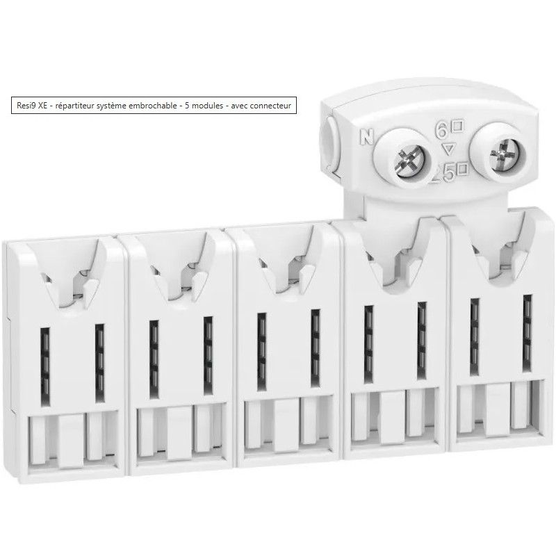 Resi9 XE - répartiteur système embrochable - 5 modules - avec connecteur