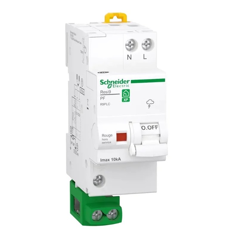 Resi9 - parafoudre combi - 10kA - 1P+N avec accessoires