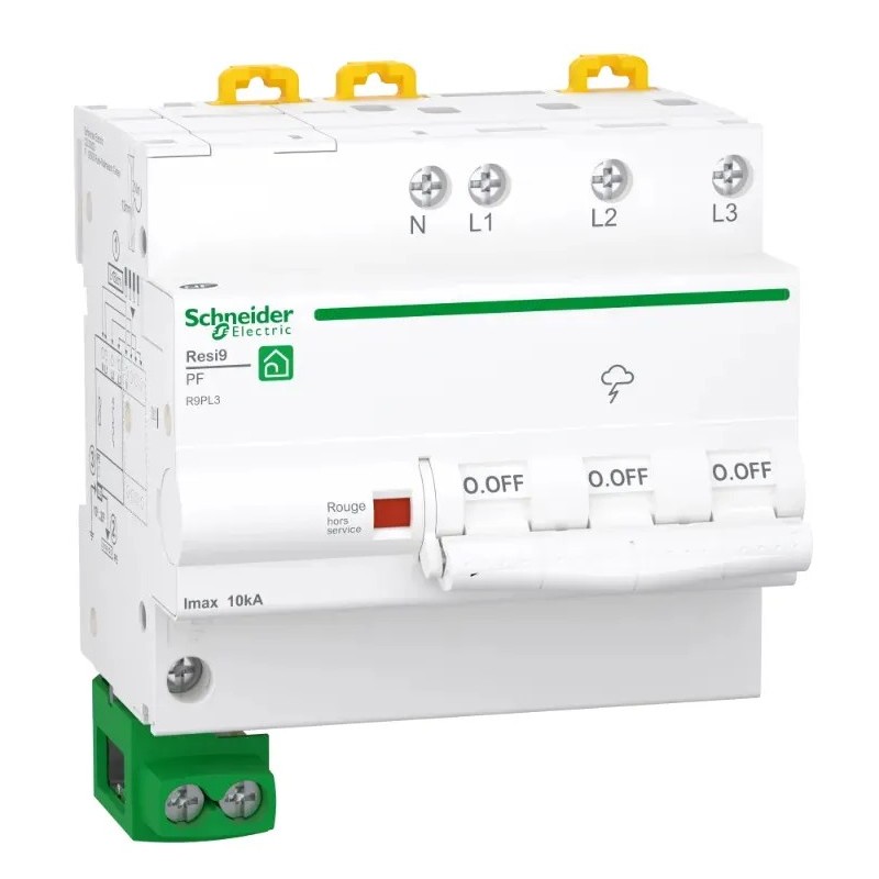 Resi9 - parafoudre - 10kA - 3P+N avec accessoires