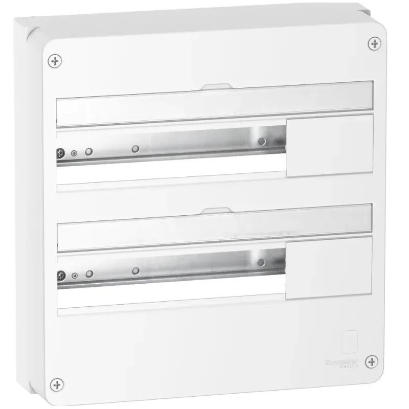 Resi9 - Coffret en saillie Blanc (RAL 9003)- 2 rangées de 18 modules