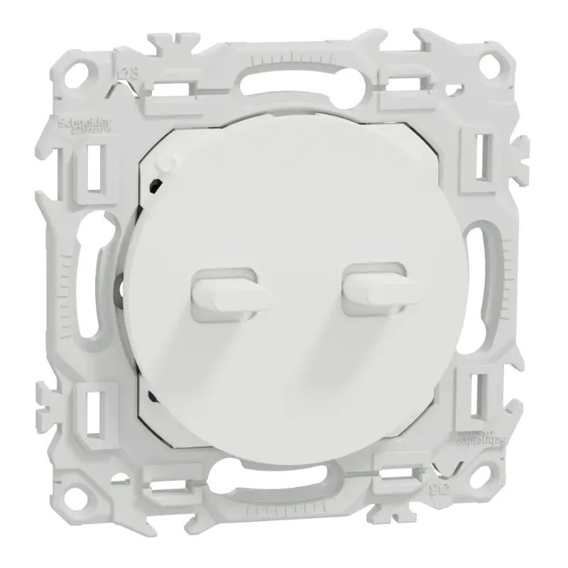 Odace 2025 - double va-et-vient ou poussoir à levier - 10AX - blanc craie