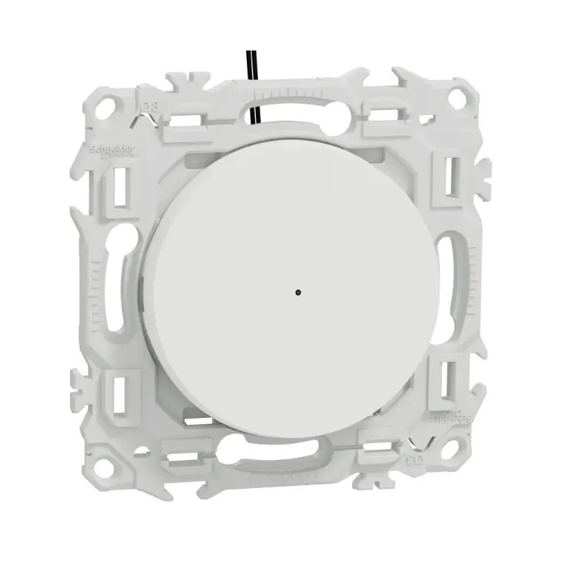 Odace 2025 - va-et-vient ou poussoir lumineux LED verte 0,15mA - 10AX - blanc craie