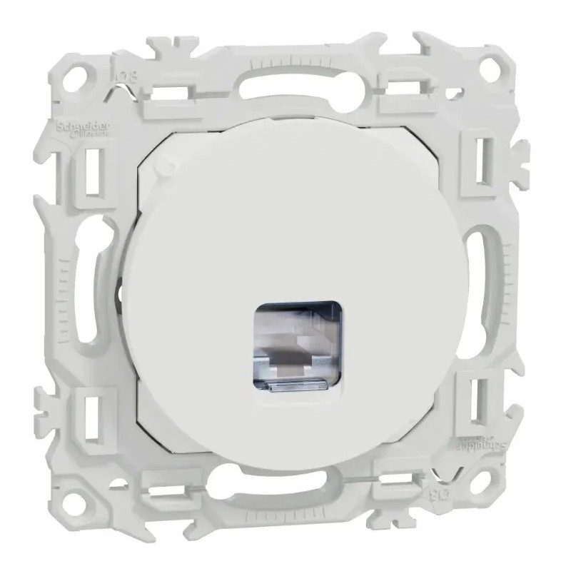Odace 2025 - prise RJ45 - Cat6A STP grade 3TV - blanc craie