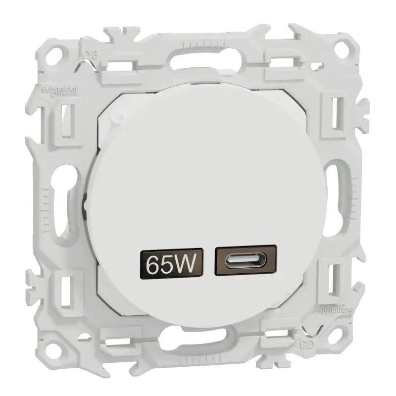 Odace 2025 - chargeur USB-C 65W - forte puissance et charge rapide - blanc craie