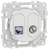Odace 2025 - prise mixte RJ45 Cat.6 STP + TV - blanc craie