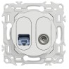 Odace 2025 - prise mixte RJ45 Cat.6 STP + TV - blanc craie