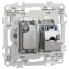 Odace 2025 - prise mixte RJ45 Cat.6 STP + TV - blanc craie