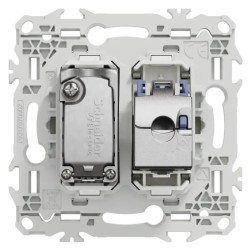 Odace 2025 - prise mixte RJ45 Cat.6 STP + TV - blanc craie