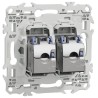 Odace 2025 - prise double RJ45 - Cat6 STP grade 2TV min à grade 3TV - blanc craie