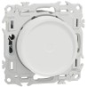 Odace 2025 - variateur de lumière universel 2 ou 3 fils - rotatif - blanc craie
