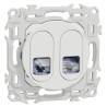 Odace 2025 - prise double RJ45 - Cat6A STP grade 3TV - blanc craie