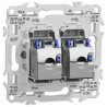 Odace 2025 - prise double RJ45 - Cat6A STP grade 3TV - blanc craie