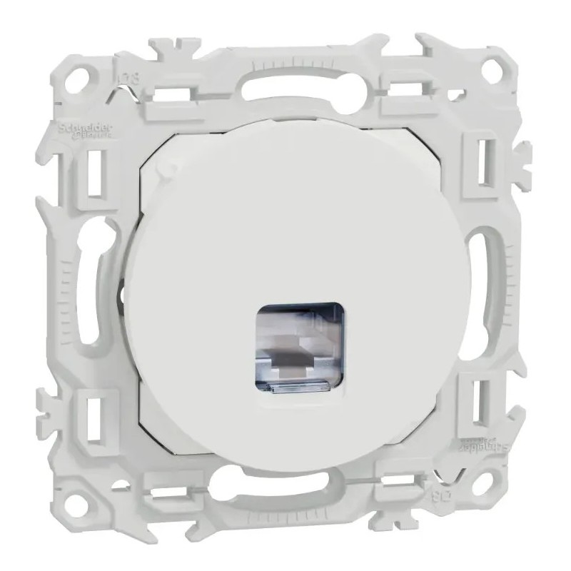 Odace 2025 - prise RJ45 - Cat6 STP grade 2TV min à grade 3TV - blanc craie
