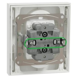 Odace 2025 - double prise de courant 2P+T avec plaque - install 1 poste - blanc craie