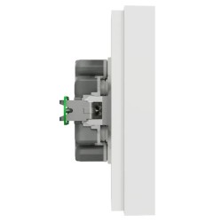 Odace 2025 - double prise de courant 2P+T avec plaque - install 1 poste - blanc craie