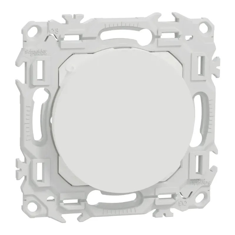 Odace 2025 - obturateur - perçage possible enjoliveur sortie de câble - cache peinture - blanc RAL 9003 mat - IK04 IP21D