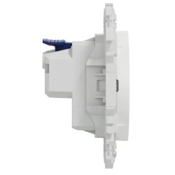 Odace 2025 - prise 2P+T affleurante - bornes automatiques - blanc craie