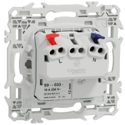 Odace 2025 - prise 2P affleurante - bornes automatiques - blanc craie