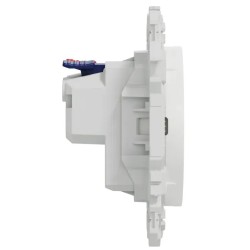 Odace 2025 - prise 2P affleurante - bornes automatiques - blanc craie