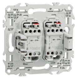 Odace 2025 - double va-et-vient ou poussoir avec griffes - 10AX - blanc craie