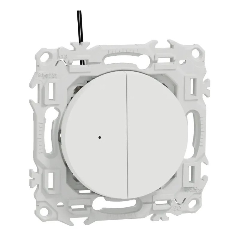 Odace 2025 - double va-et-vient ou poussoir lumineux LED 0,15mA - 10AX - blanc craie