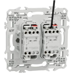 Odace 2025 - double va-et-vient ou poussoir lumineux LED 0,15mA - 10AX - blanc craie