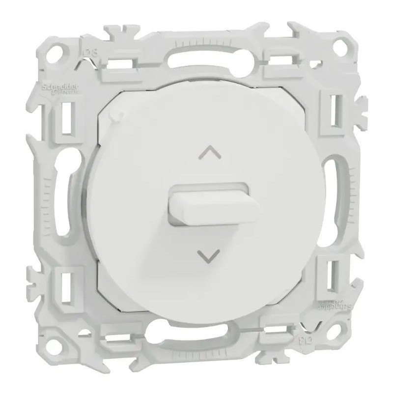 Odace 2025 - inter ou poussoir volet roulant 3 positions à levier - blanc craie