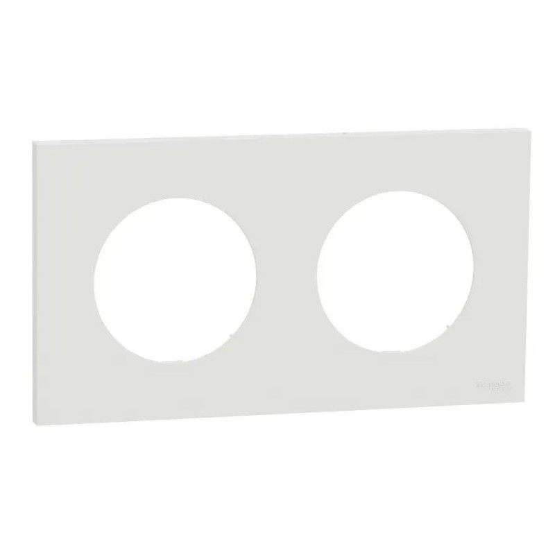 Odace 2025 - plaque de finition 2 postes - couleur Blanc craie