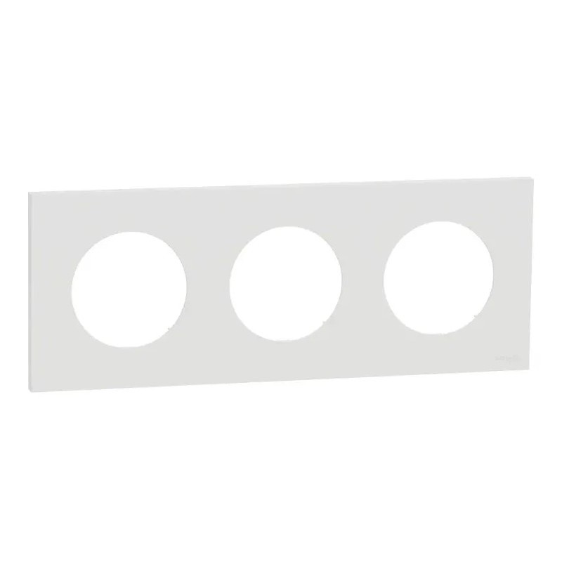 Odace 2025 - plaque de finition 3 postes - couleur Blanc craie