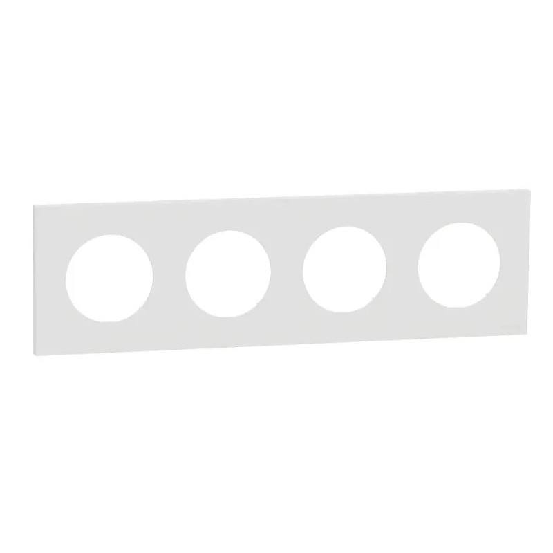 Odace 2025 - plaque de finition 4 postes - couleur Blanc craie