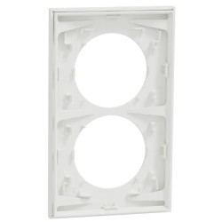 Odace 2025 - plaque de finition 2 postes entraxe spécifique 57mm - Blanc craie