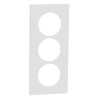 Odace 2025 - plaque de finition 3 postes entraxe spécifique 57mm - Blanc craie