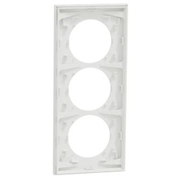 Odace 2025 - plaque de finition 3 postes entraxe spécifique 57mm - Blanc craie