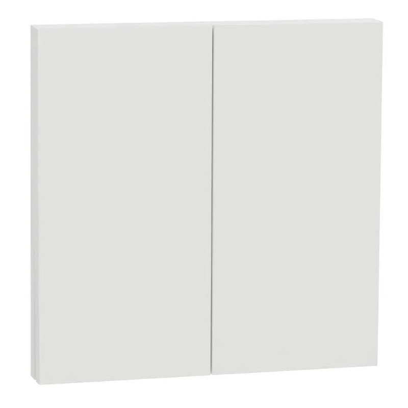 Odace Intégral - enjoliveur et plaque - pour VV ou poussoir double - Blanc craie