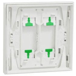 Odace Intégral - enjoliveur et plaque - pour VV ou poussoir double - Blanc craie