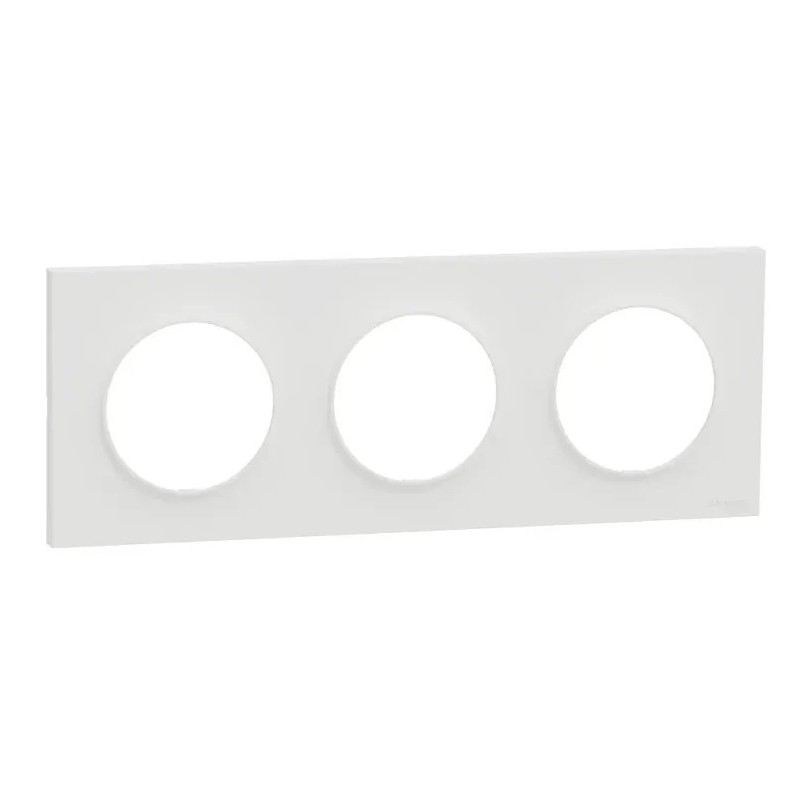 Odace Origine - plaque de finition 3 postes - couleur blanc