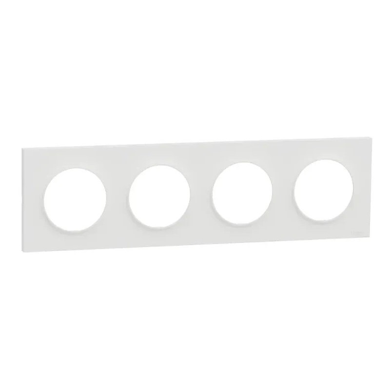 Odace Origine - plaque de finition 4 postes - couleur blanc