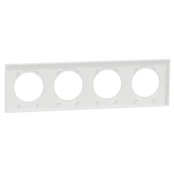 Odace Origine - plaque de finition 4 postes - couleur blanc