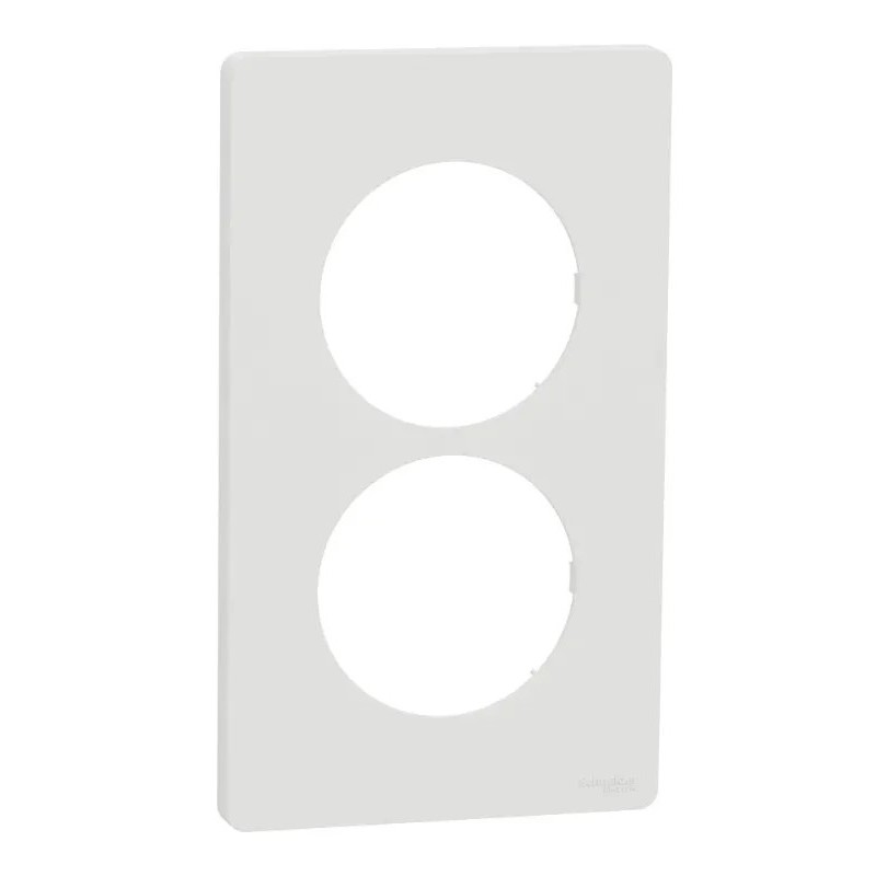 Odace Architecte - plaque 2 postes entraxe spécifique 57mm - Blanc craie